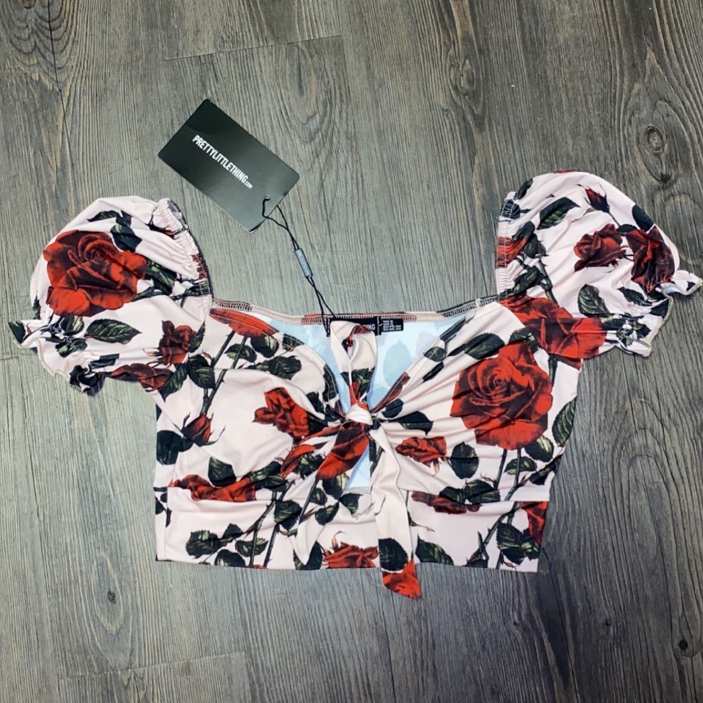 PLT Tie Front Crop Top